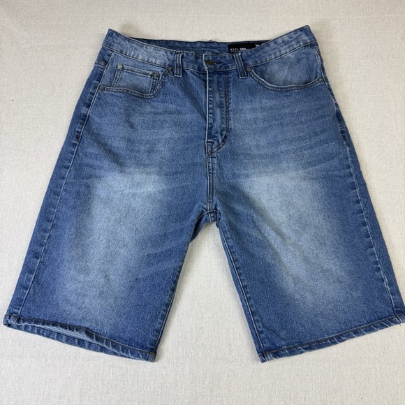 Wxyz Other - WXYZ MFG Co Men's Drifter Loose Fit Blue Denim Shorts Jorts Size 36x12